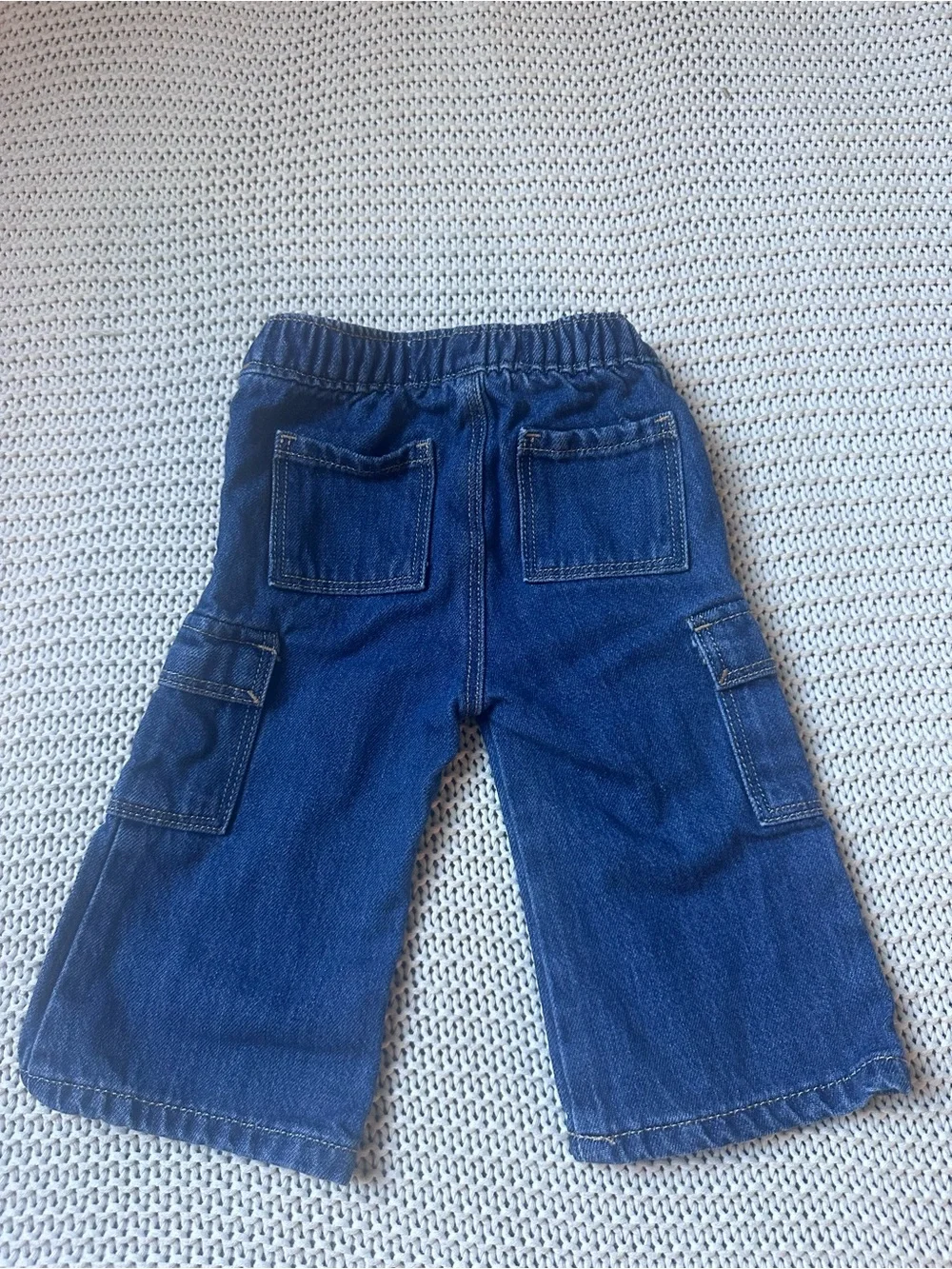 6-12 Months Girls Wide Leg Cargo Flare Jeans